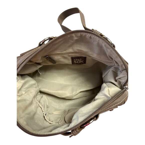 The Sak Leather Satchel – Portobello Taupe – Double Strap Handbag - Picture 6 of 9